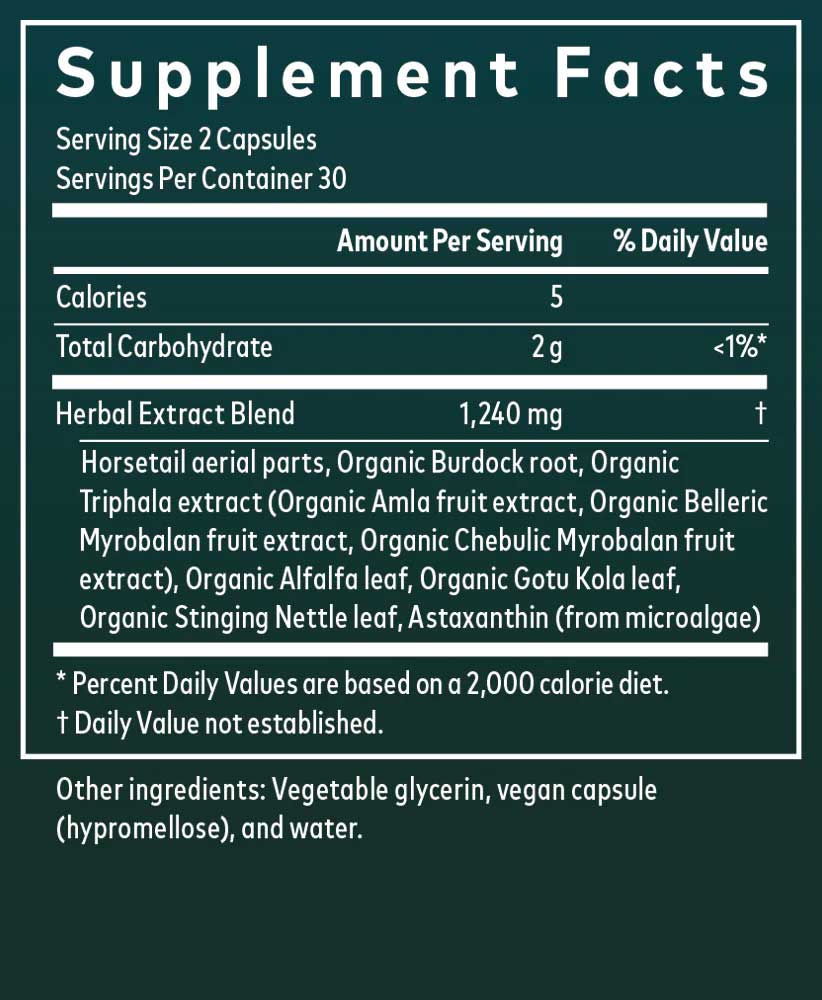 Gaia Herbs Hair, Skin & Nail Support Ingredients