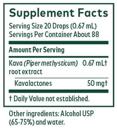 Gaia Herbs Kava 50 (Formerly Kava Root Extra Strength) Ingredients