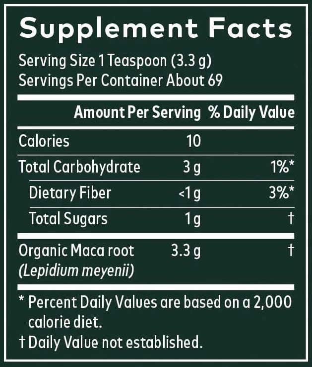 Gaia Herbs Maca Powder Ingredients