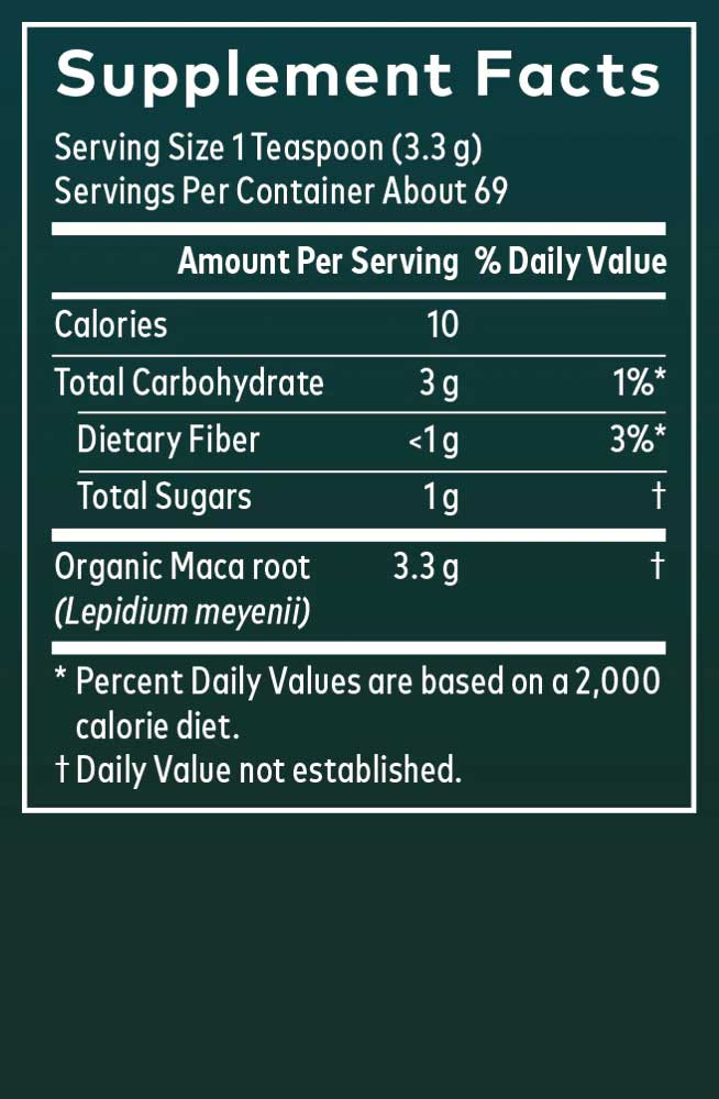 Gaia Herbs Maca Powder Ingredients