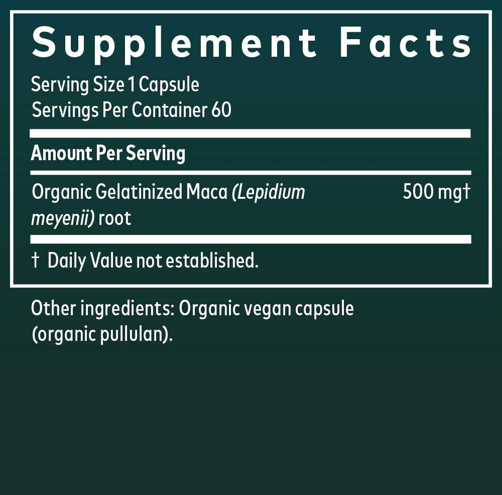 Gaia Herbs Maca Root Ingredients