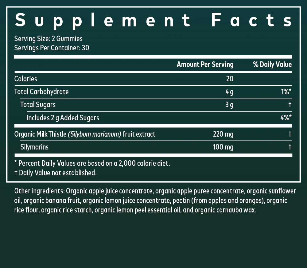 Gaia Herbs Milk Thistle - Lemon Ingredients