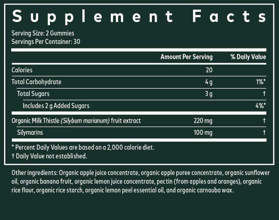 Gaia Herbs Milk Thistle - Lemon Ingredients