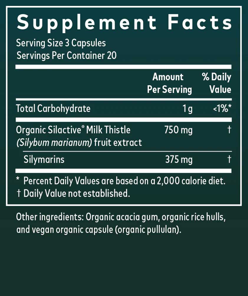 Gaia Herbs Milk Thistle Seed Capsules Ingredients