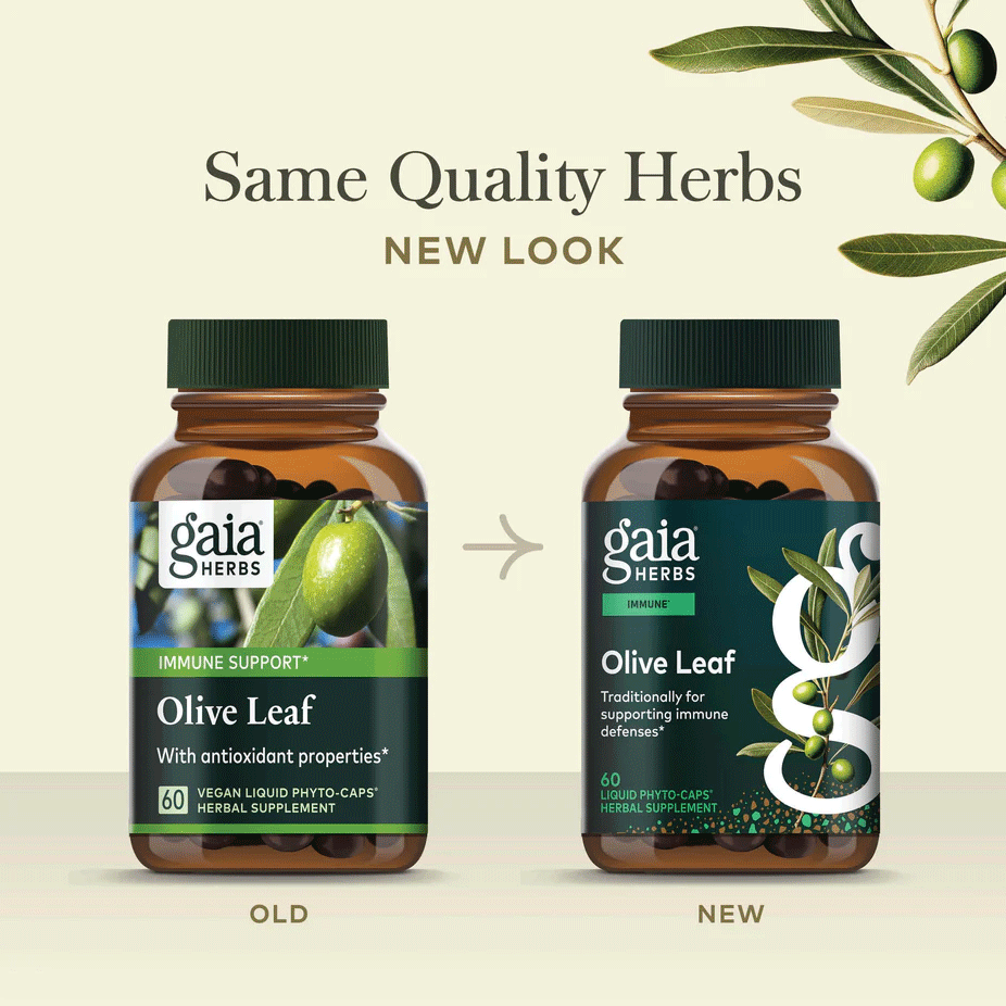 Gaia Herbs Olive Leaf Capsules New Look