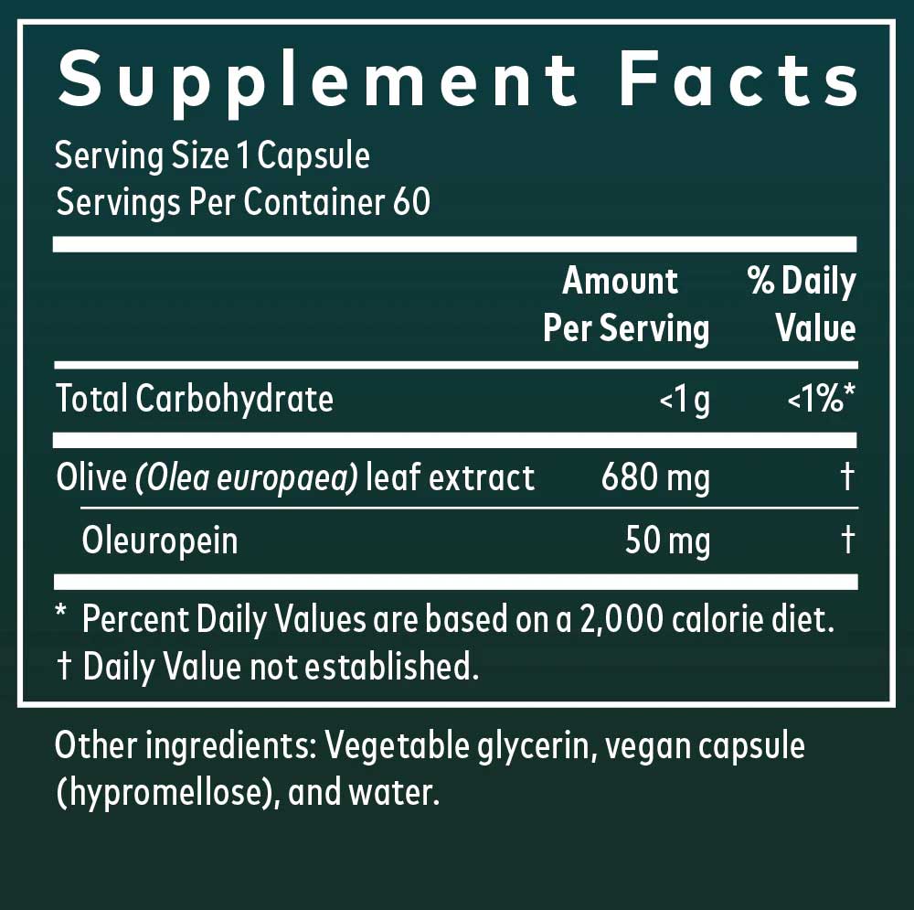 Gaia Herbs Olive Leaf Capsules Ingredients