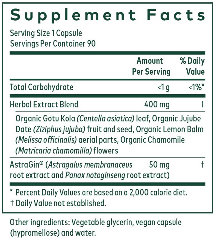 Gaia Herbs Professional Solutions EpiVital Ingredients