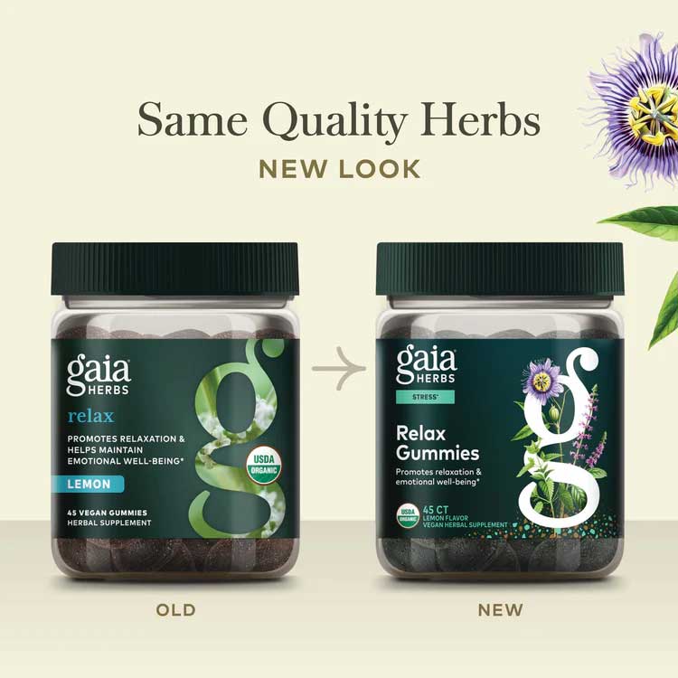 Gaia Herbs Relax Gummies New Look