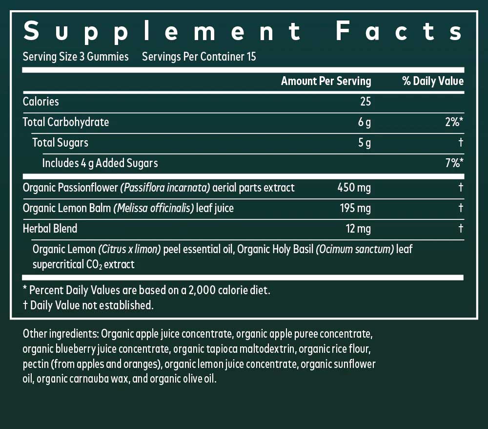 Gaia Herbs Relax Gummies Ingredients