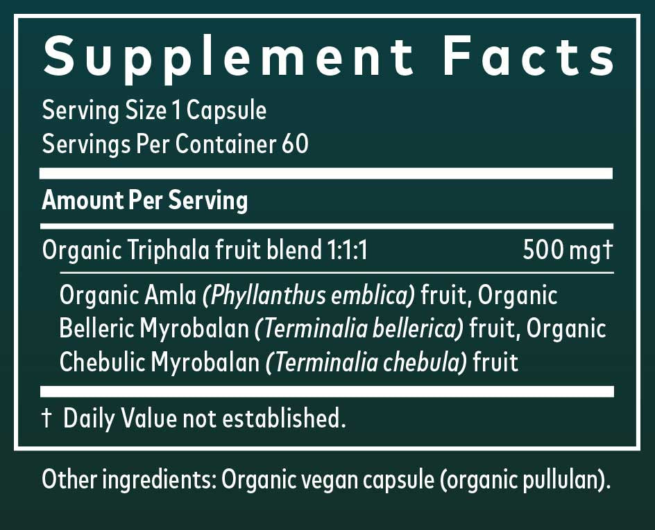 Gaia Herbs Triphala Fruit Ingredients