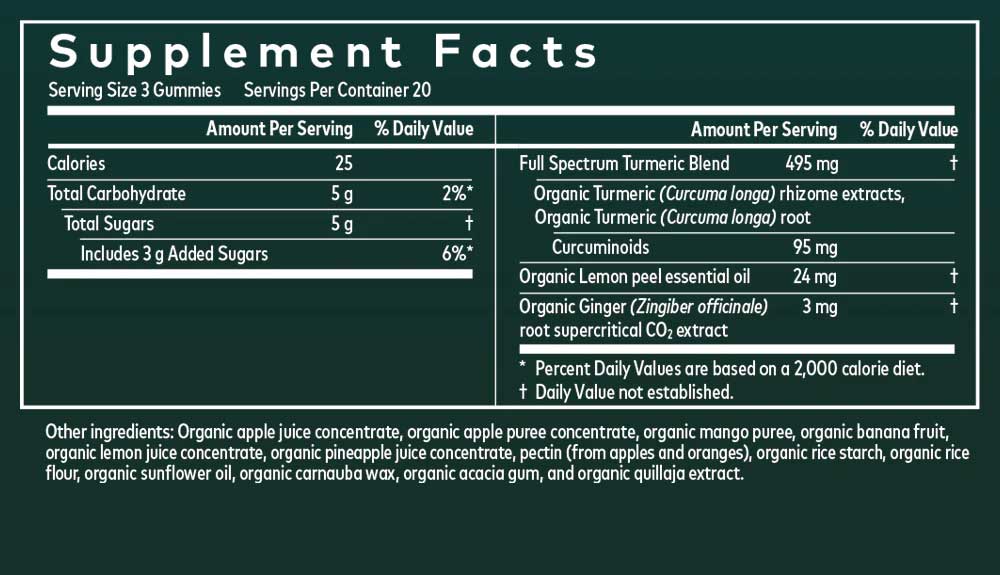 Gaia Herbs Turmeric Supreme Extra Strength Ingredients