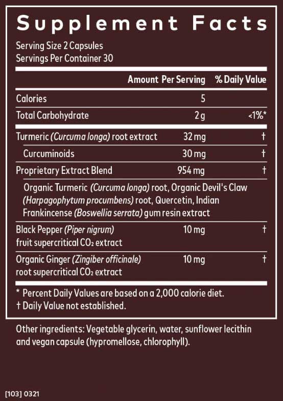 Gaia Herbs Turmeric Supreme - Joint Ingredients