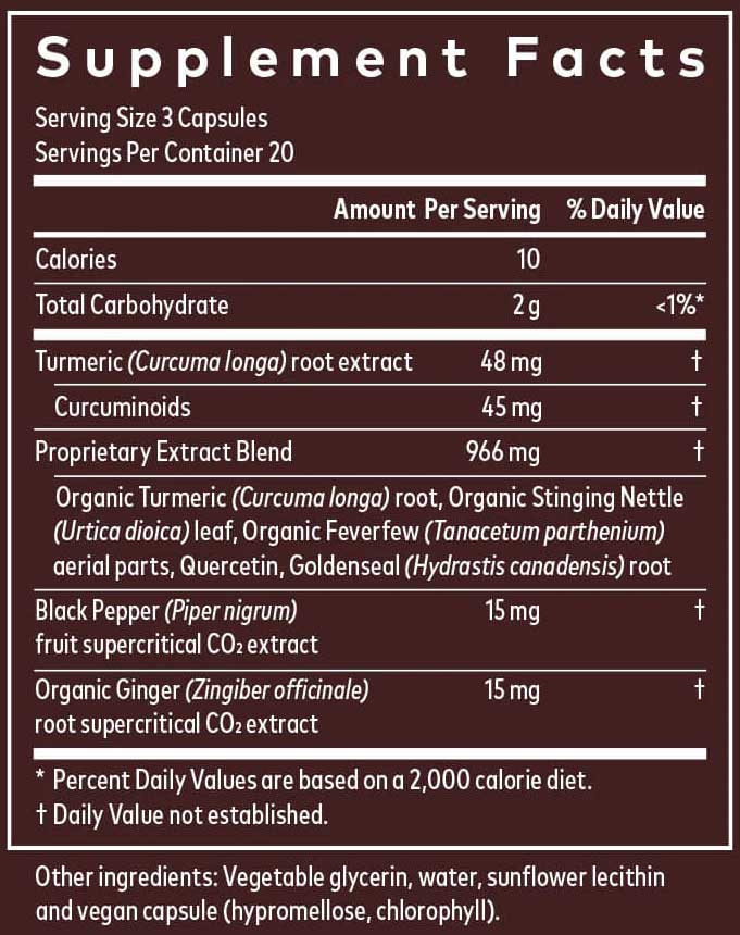 Gaia Herbs Turmeric Supreme - Sinus Support Ingredients