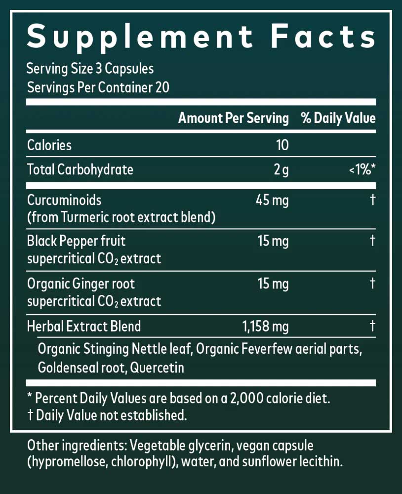Gaia Herbs Turmeric Supreme Sinus Support Ingredients
