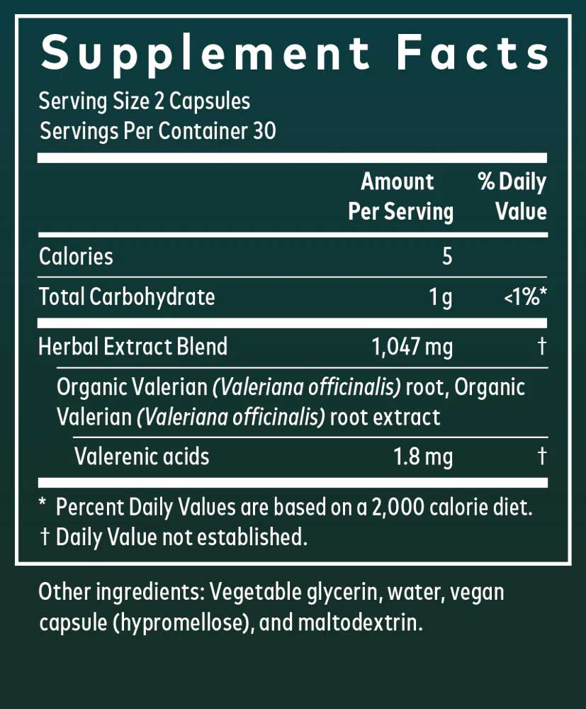 Gaia Herbs Valerian Root Capsules Ingredients