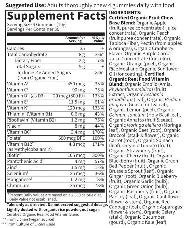 Garden of Life Organics Prenatal Multi - Organic Berry Ingredients