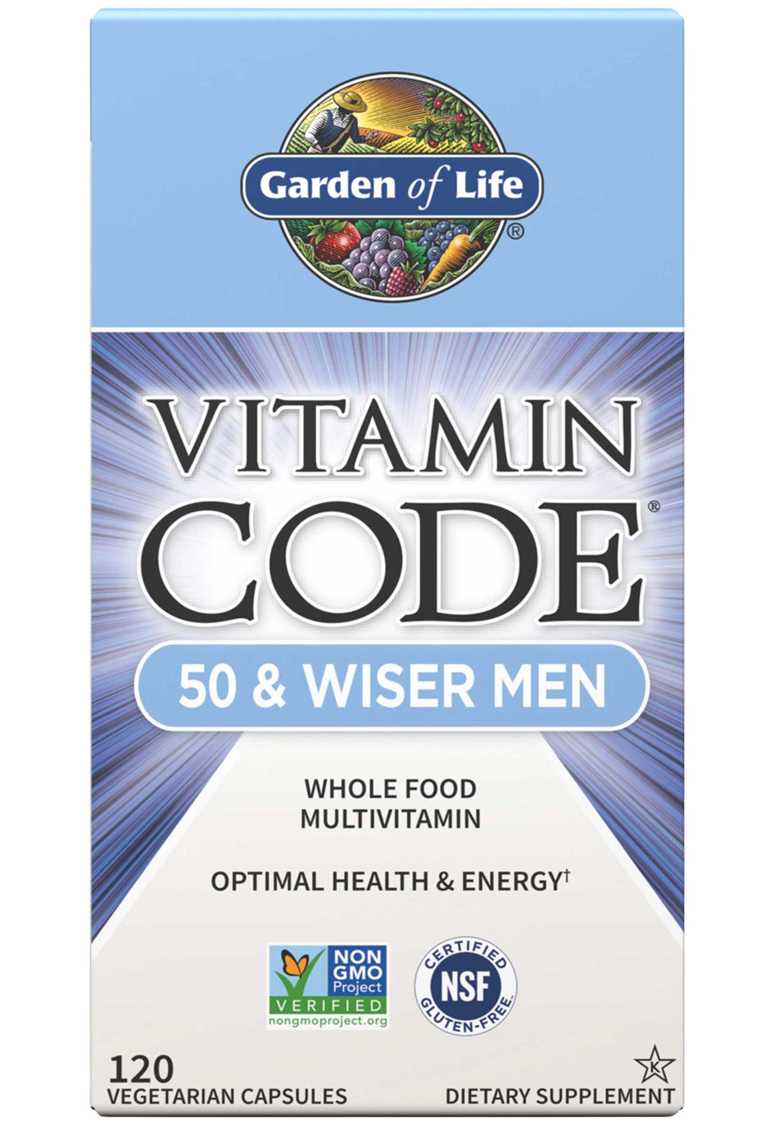 Garden of Life Vitamin Code RAW Men's Multivitamin 50 & Wiser
