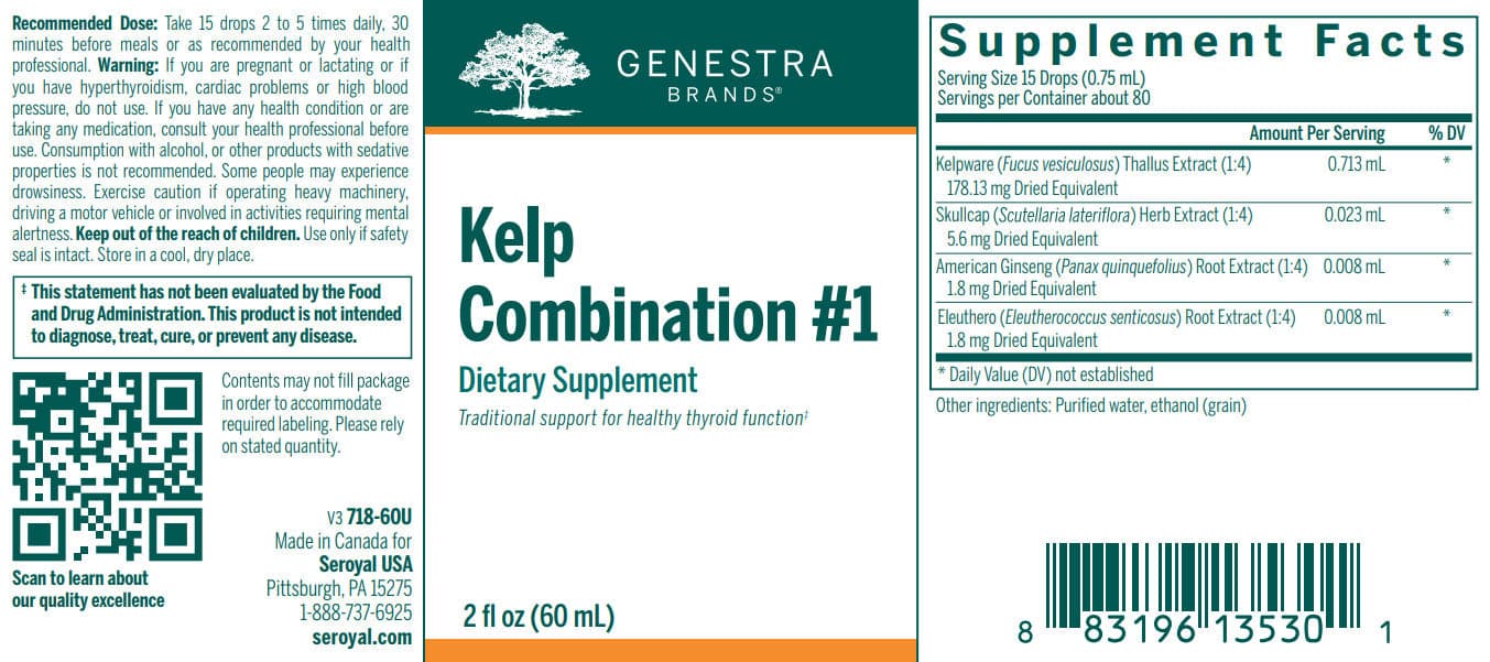 Genestra Brands Kelp Combination #1 Label