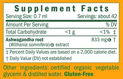Herb Pharm Ashwagandha Alcohol-Free Ingredients