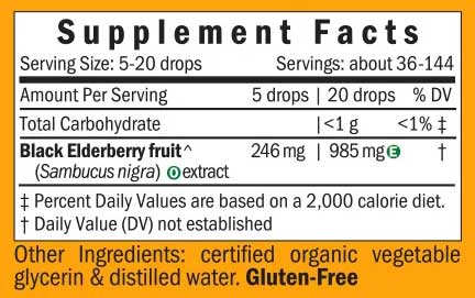 Herb Pharm Kids Black Elderberry Alcohol Free Ingredients