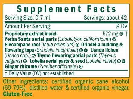 Herb Pharm Lung Expectorant Ingredients