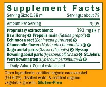 Herb Pharm Soothing Throat Spray Ingredients