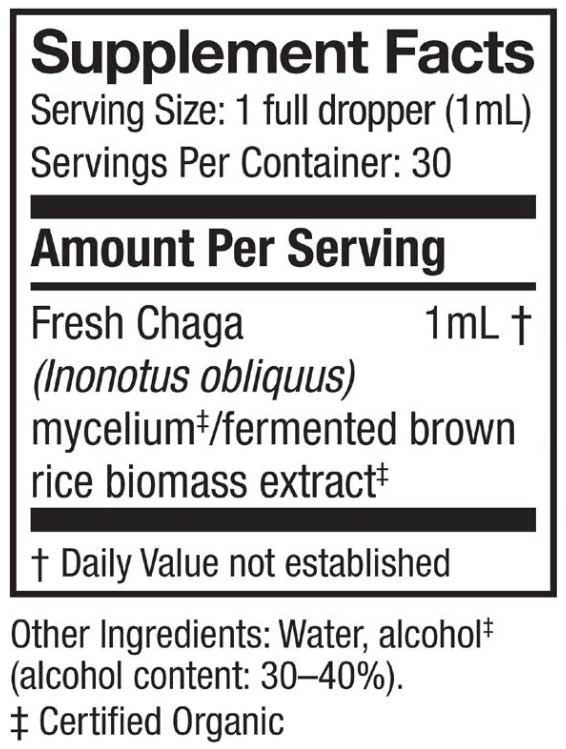 Host Defense Chaga Extract Ingredients