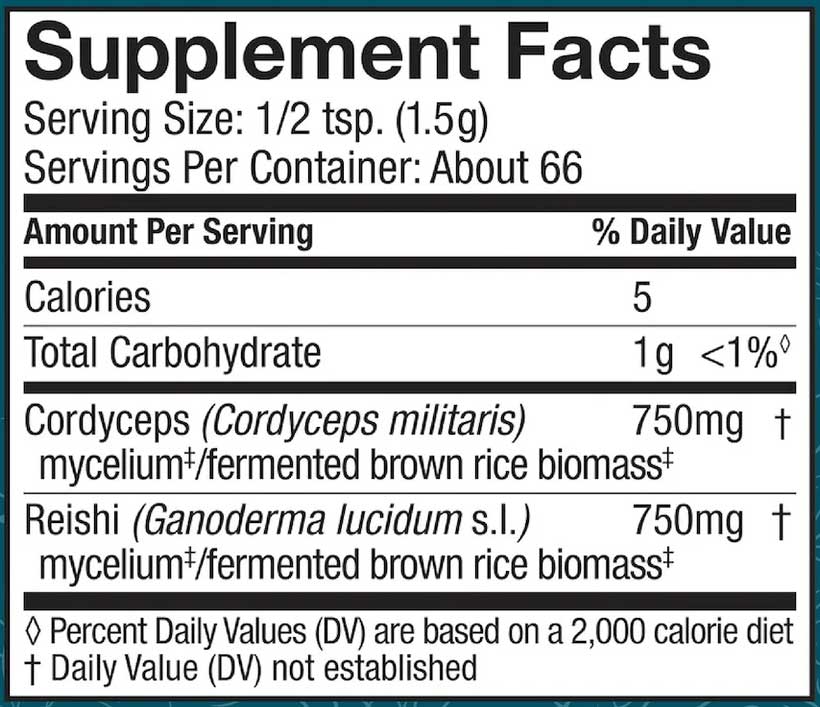 Host Defense CordyChi Powder Ingredients