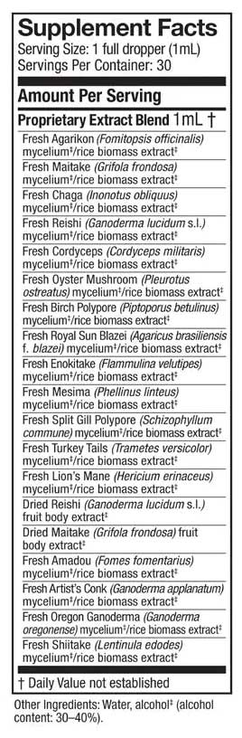 Host Defense MyCommunity Extract Ingredients