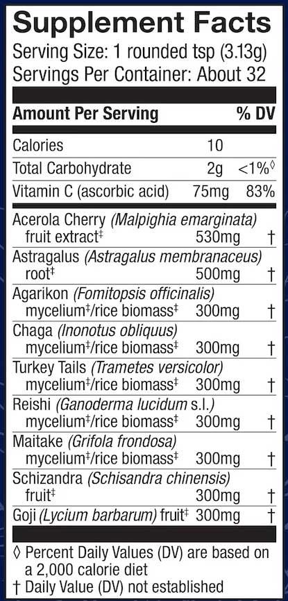 Host Defense MycoBotanicals Immune Powder Ingredients