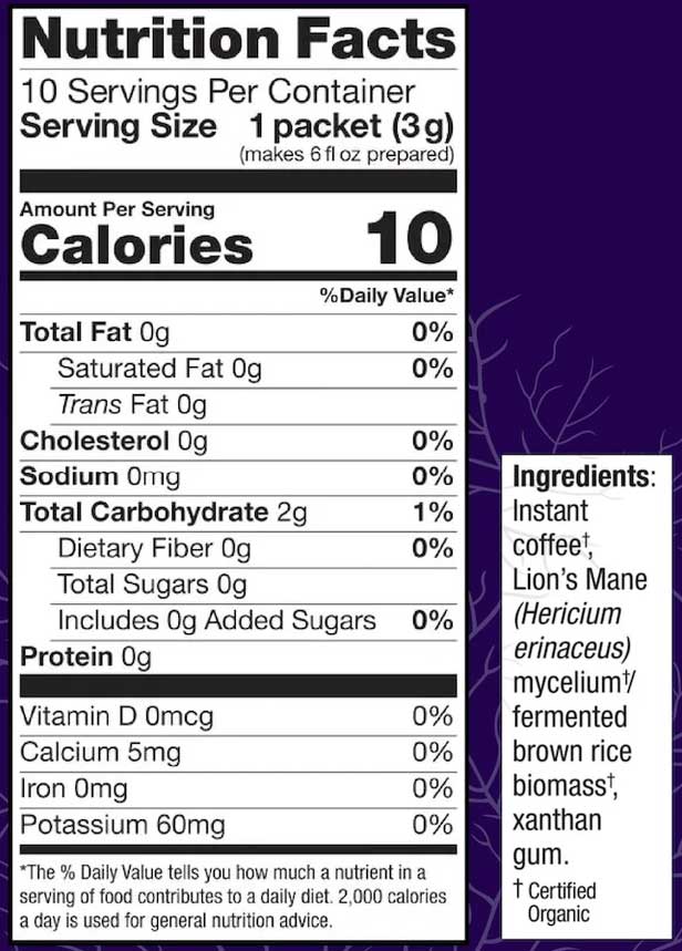 Host Defense MycoBrew Coffee Ingredients