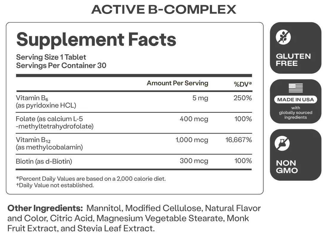 HumanN Active B-Complex Ingredients
