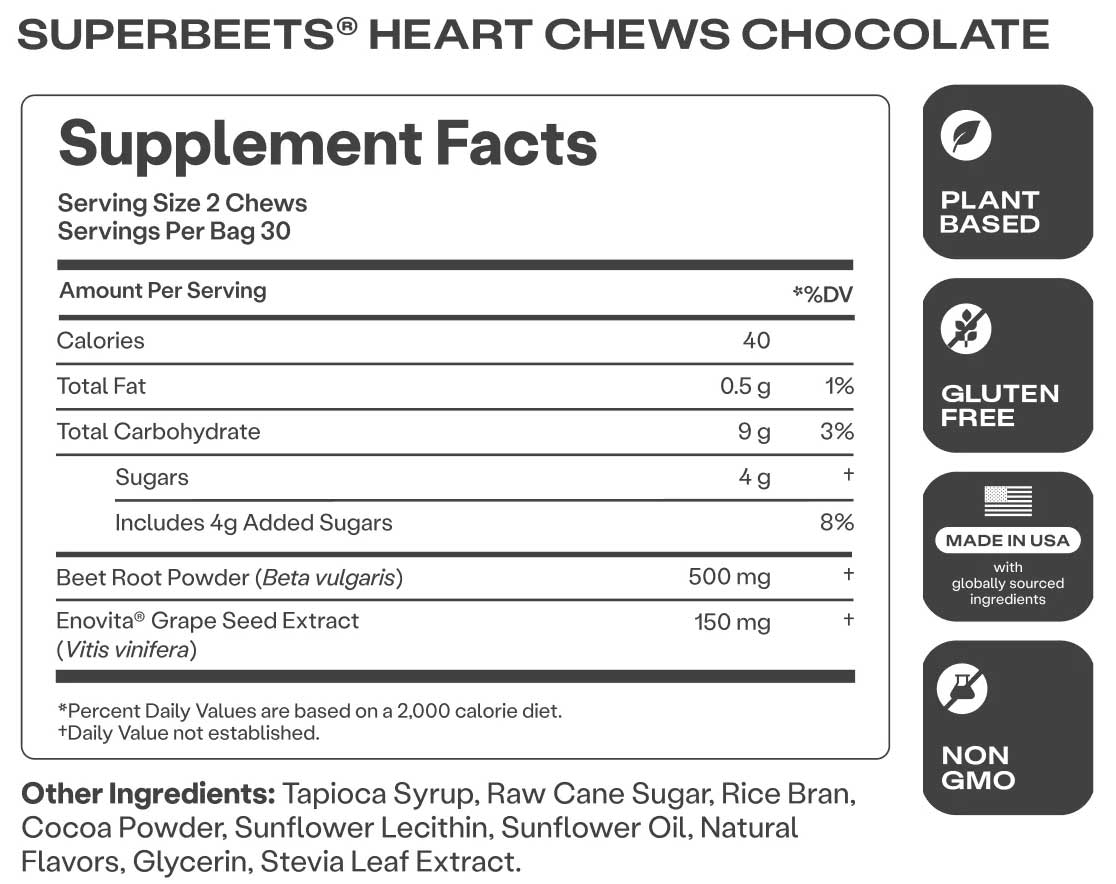 HumanN SuperBeets Heart Chews Ingredients