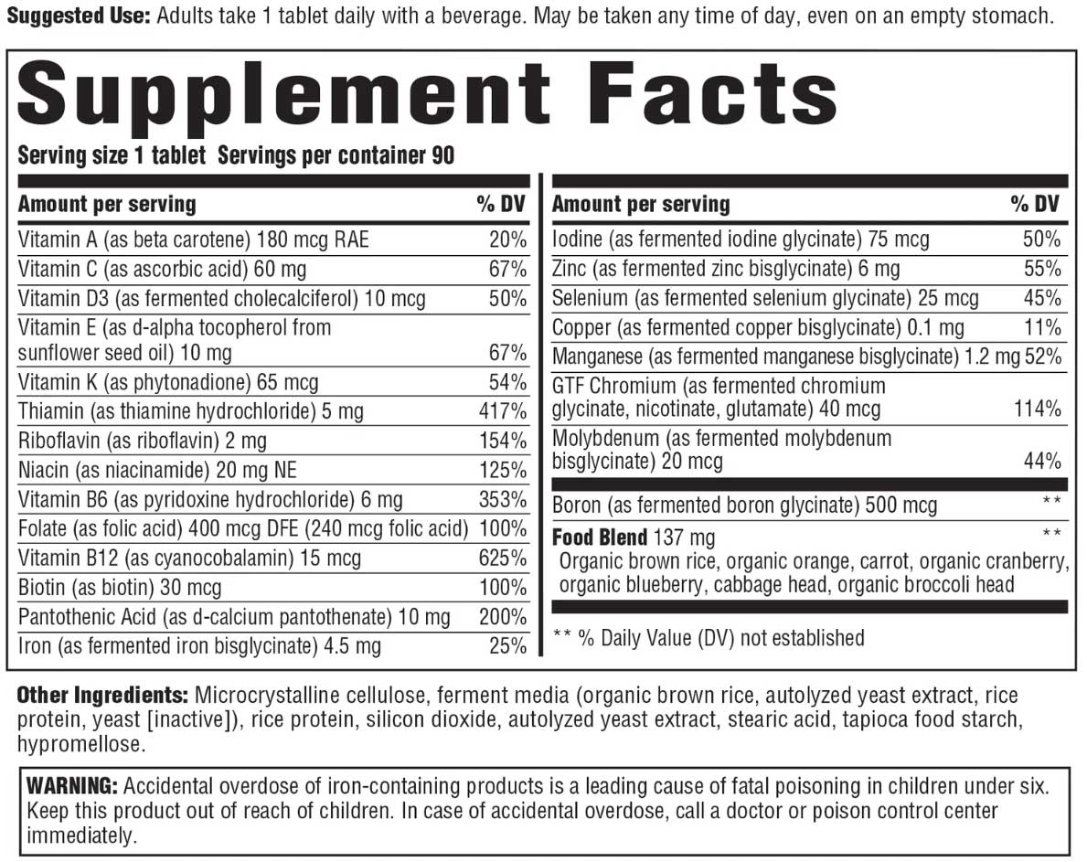 Innate Response Formulas One Daily Ingredients