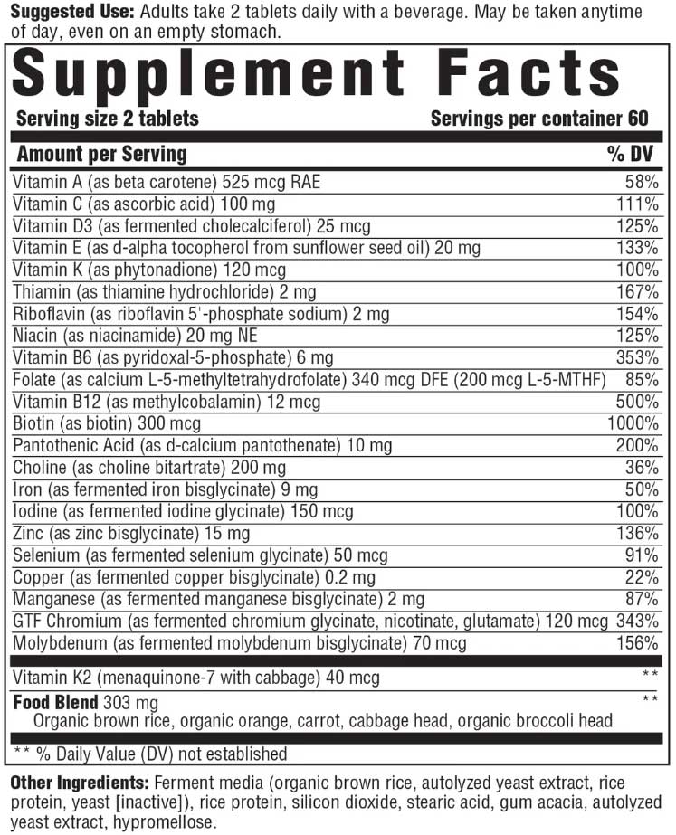 Innate Response Formulas Women's 40+ Multivitamin Ingredients