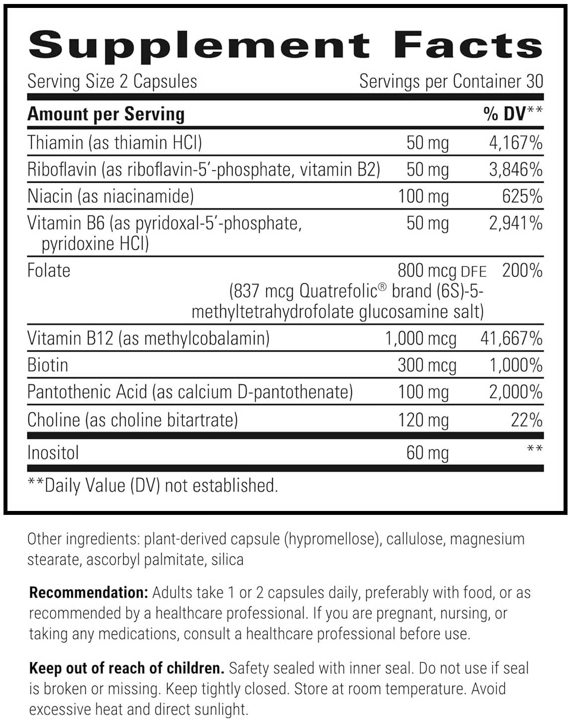 Integrative Therapeutics Active B-Complex Ingredients