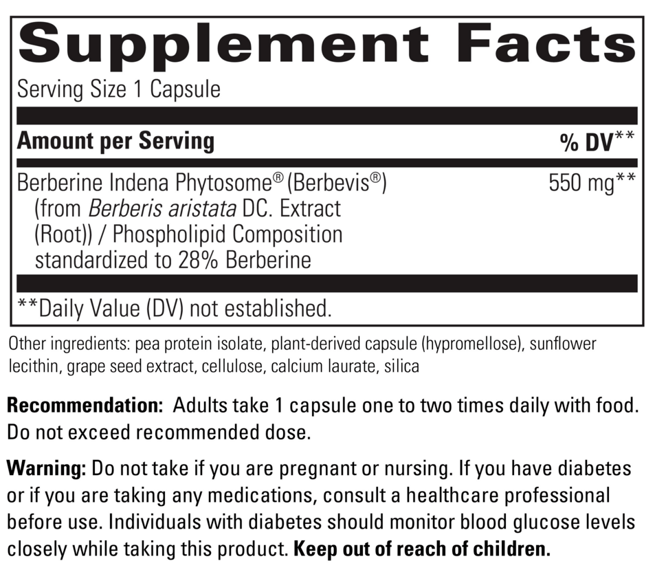 Integrative Therapeutics Berberine Phytomax Ingredients