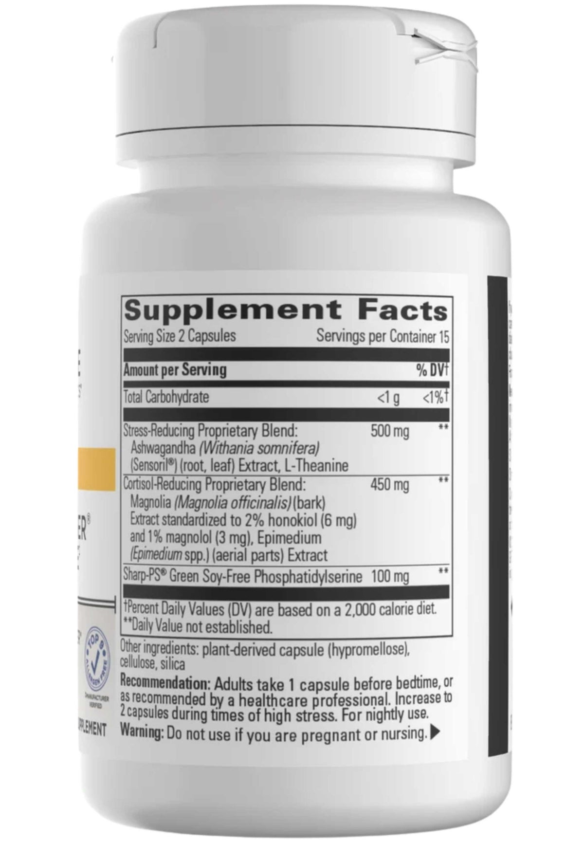 Integrative Therapeutics Cortisol Manager Allergen Free Ingredients