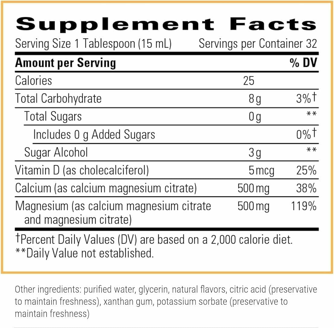 Integrative Therapeutics Liquid Calcium Magnesium 1:1 Berry Ingredients