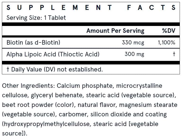 Jarrow Formulas Alpha Lipoic Sustain 300 mg Ingredients 