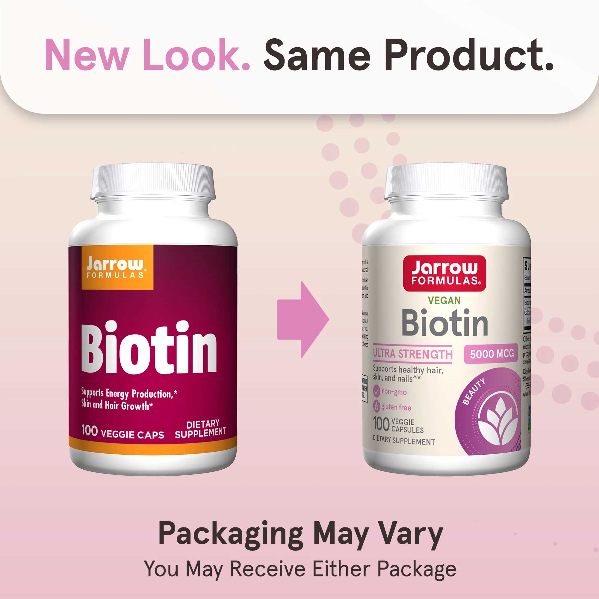 Jarrow Formulas Biotin 5000 mcg New Look