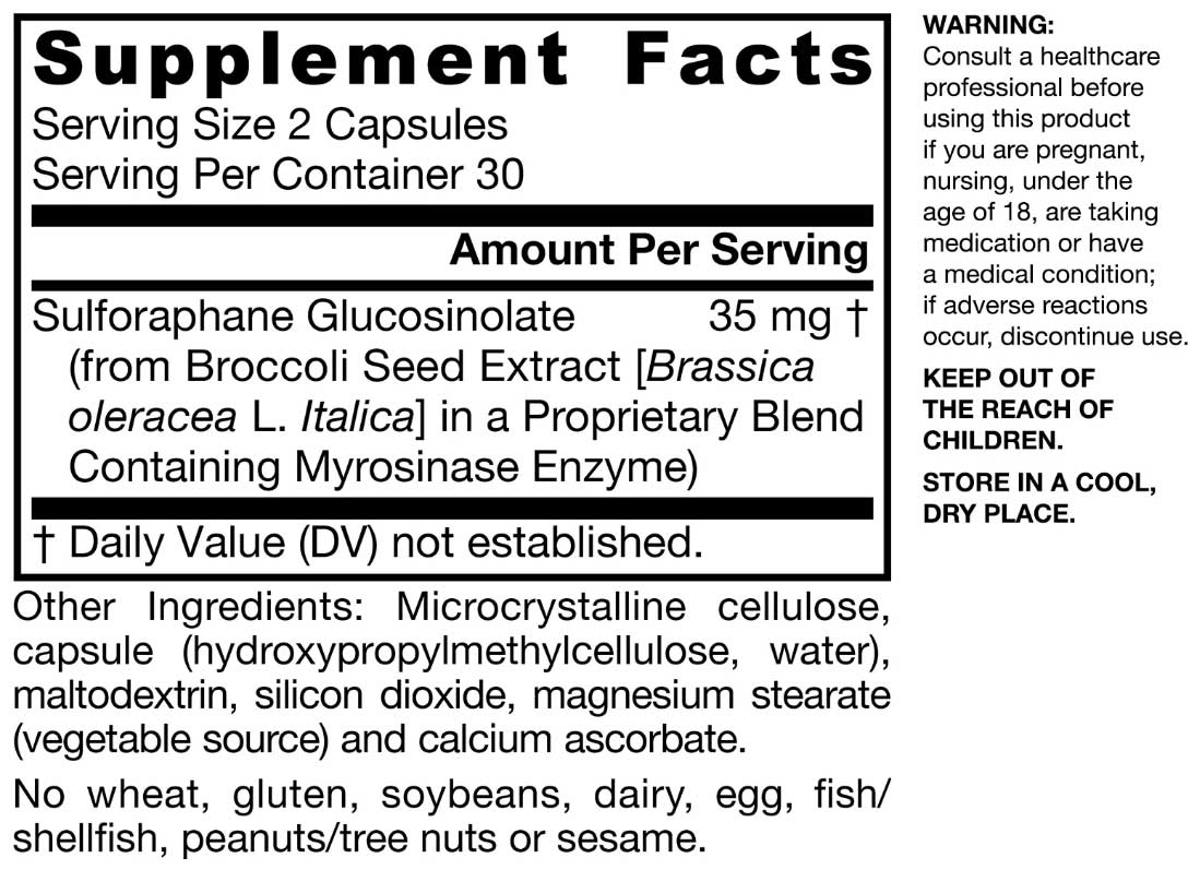 Jarrow Formulas BroccoMax Ingredients