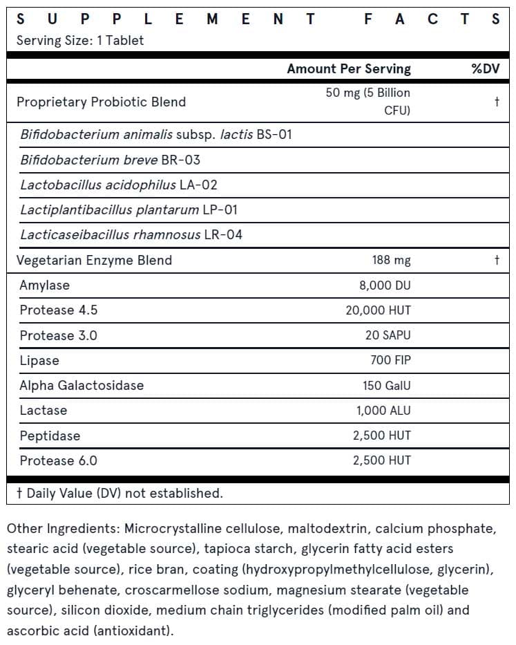 Jarrow Formulas Jarro-Dophilus Digest Sure 5 Billion Ingredients 