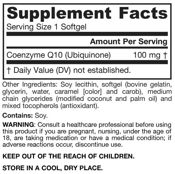 Jarrow Formulas Q-absorb Co-Q10 100 mg Ingredients