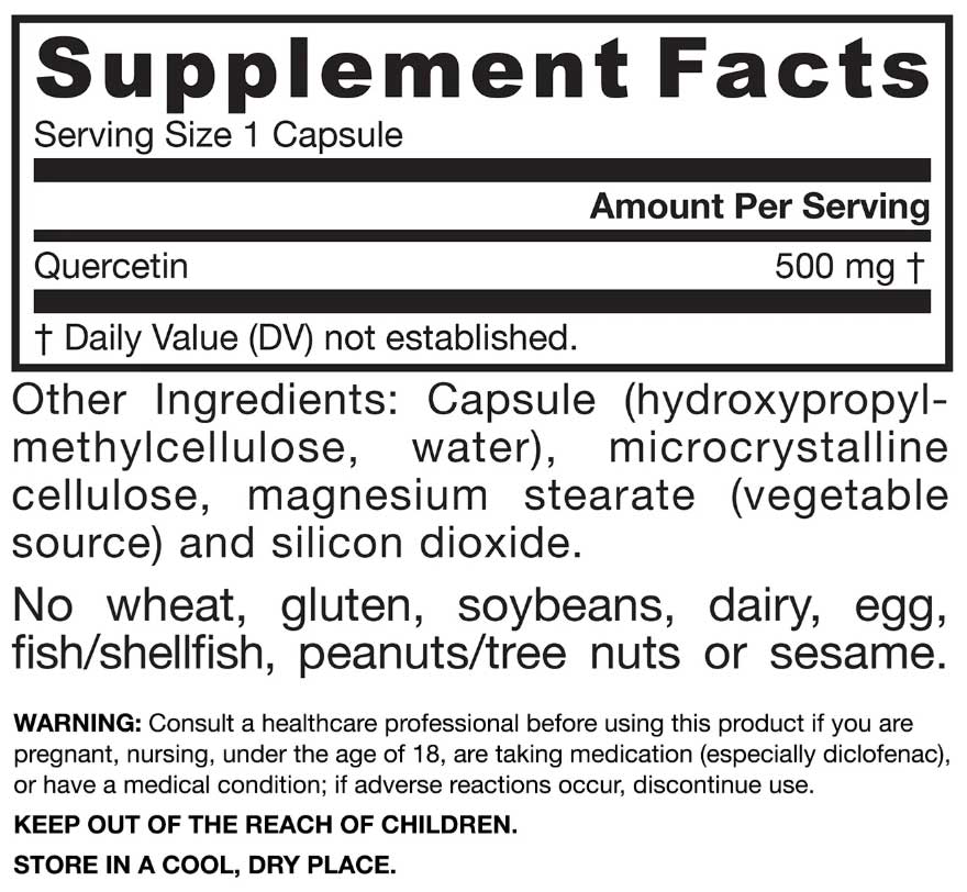 Jarrow Formulas Quercetin 500 mg Ingredients