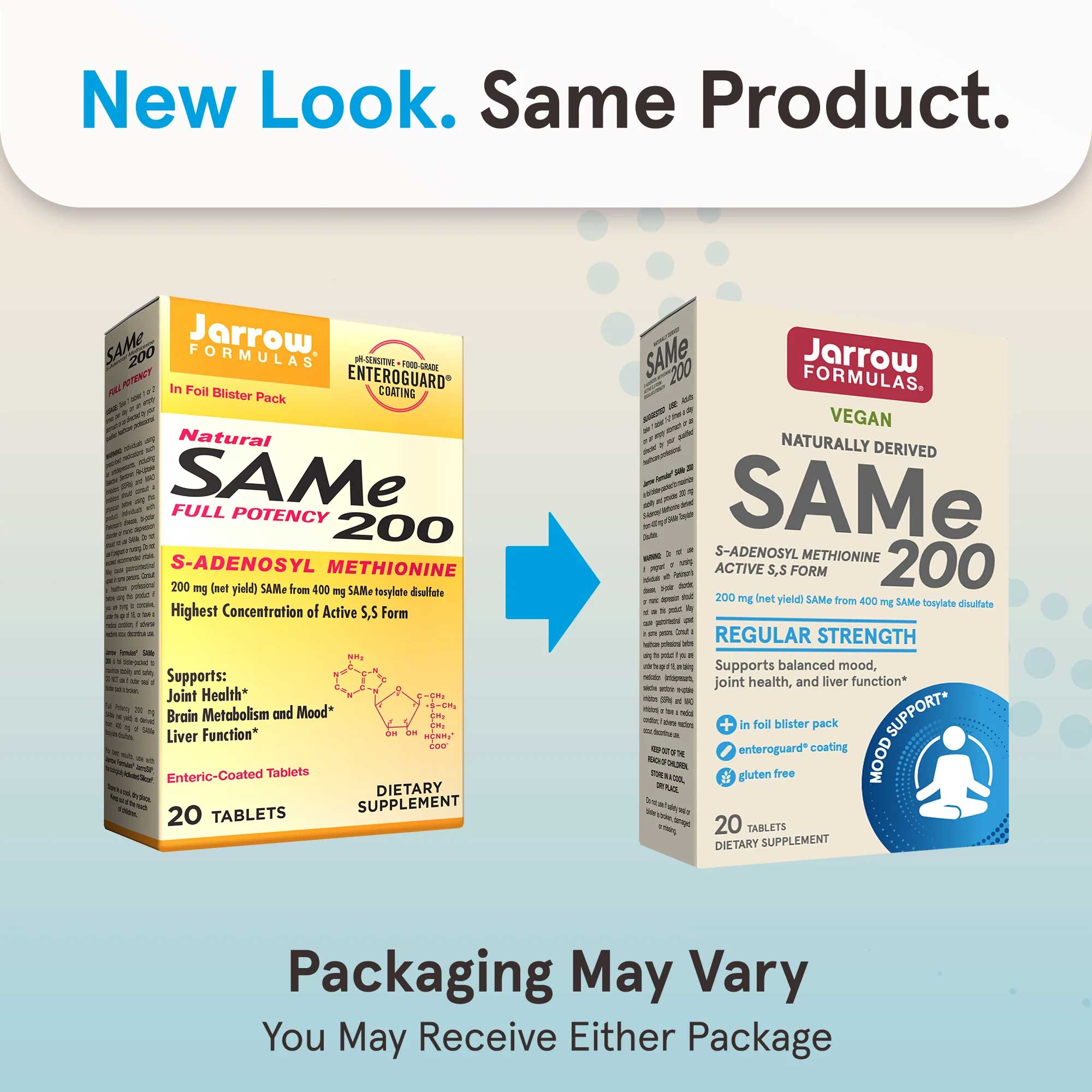 Jarrow Formulas SAMe 200 mg New Look