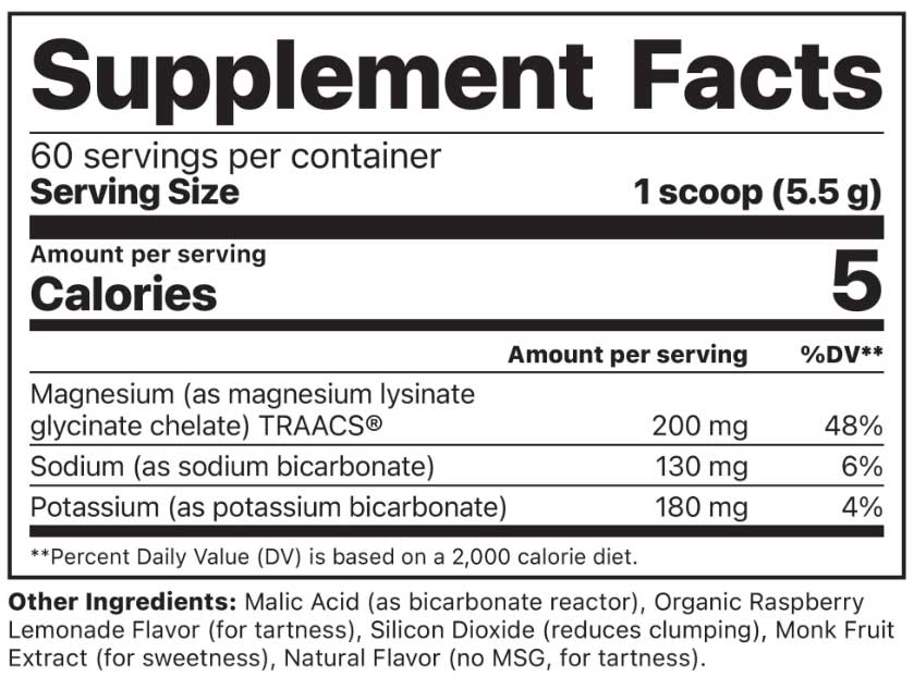 Jigsaw Health MagSoothe Tart Raspberry Lemonade Ingredients