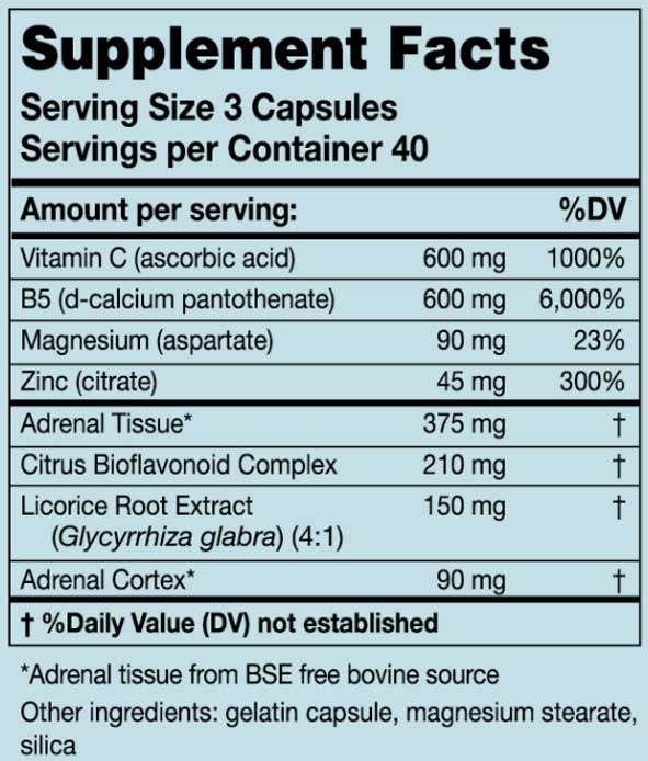 Karuna Health AdrenaCort Ingredients