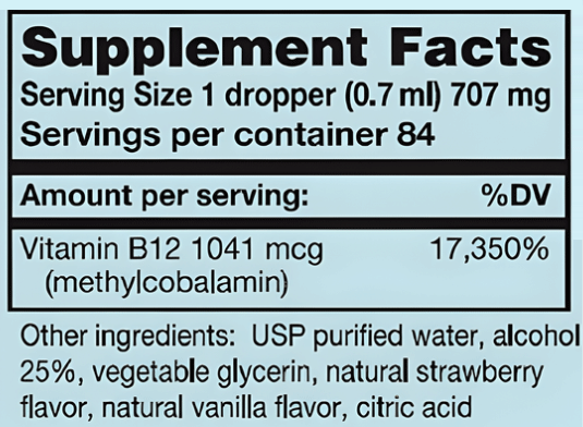 Karuna Health B-12 Liquid Ingredients