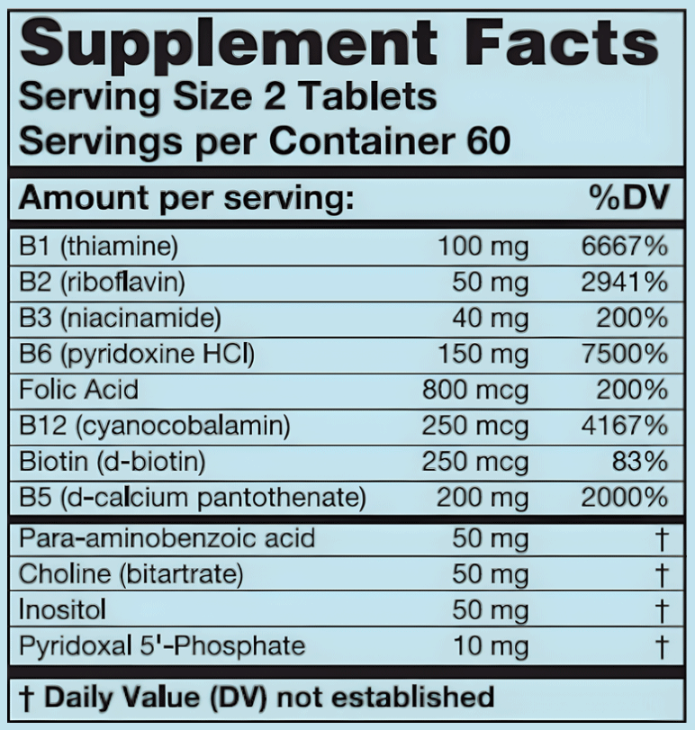 Karuna Health B-Plex Ingredients